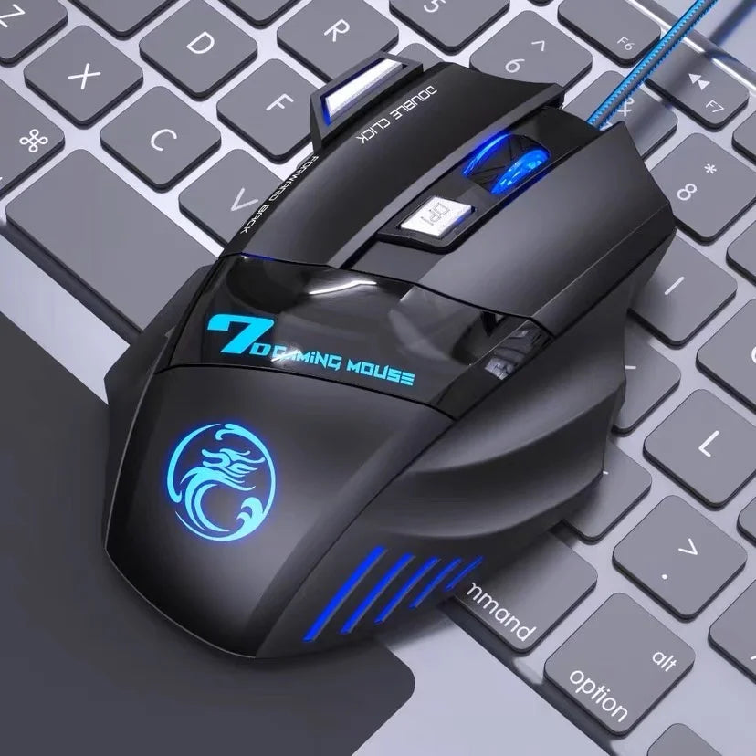 Mouse Gamer Profissional X7 – 3200 DPI com Design Ergonômico e LED