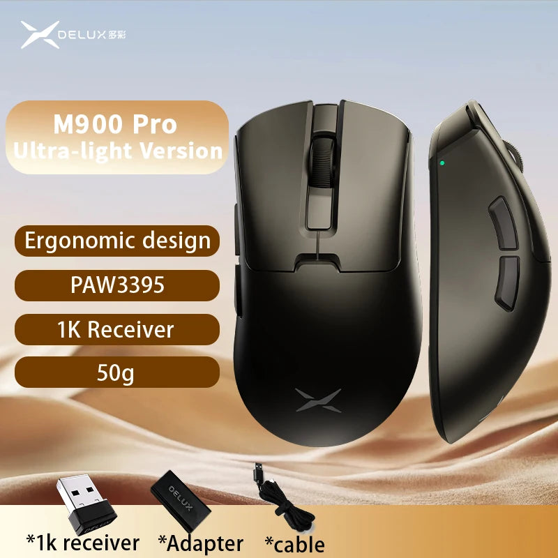 Delux Ultra light Pro – Mouse Gamer Sem Fio Ultral leve de Alta Precisão