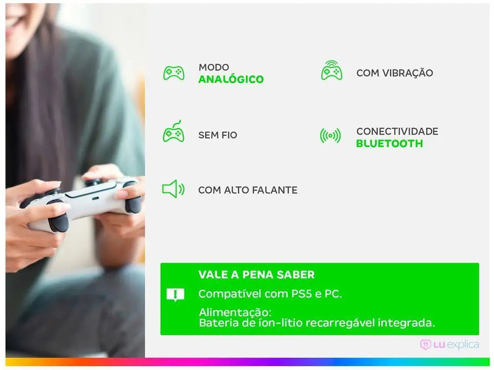 Controle DualSense Black – Sem Fio Compatível com PS5 e PC