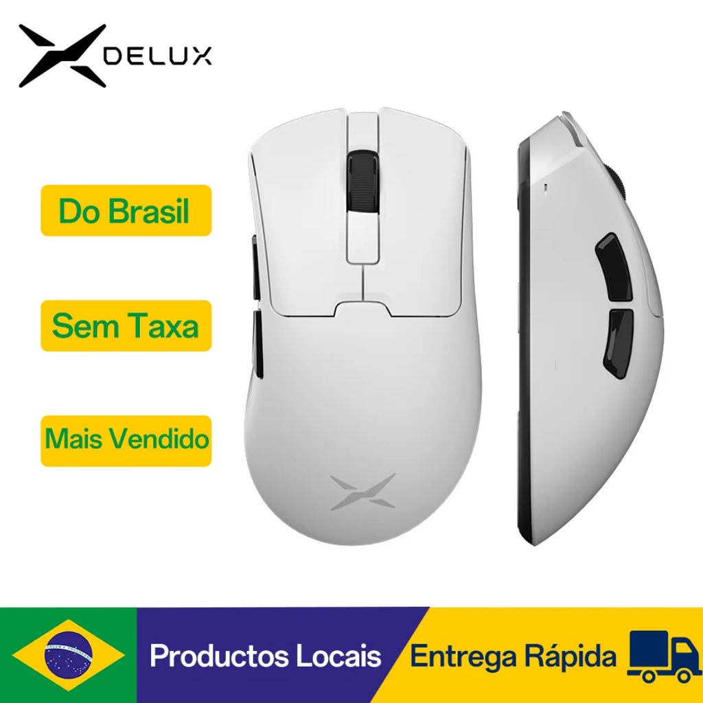 Delux Ultra light Pro – Mouse Gamer Sem Fio Ultral leve de Alta Precisão