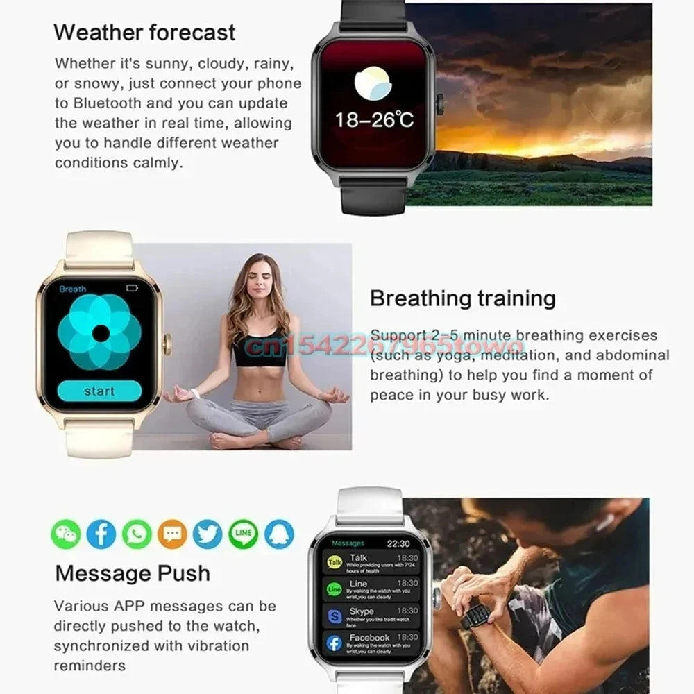 Smart Watch para Android e iOS, tela HD de 1,83 polegadas